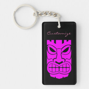Pink Tiki Sculpture Thunder_Cove Key Ring