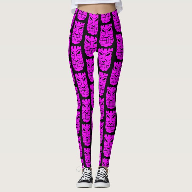 Pink Tiki Sculpture Thunder_Cove Leggings (Front)