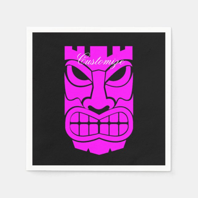 Pink Tiki Sculpture Thunder_Cove Napkin (Front)