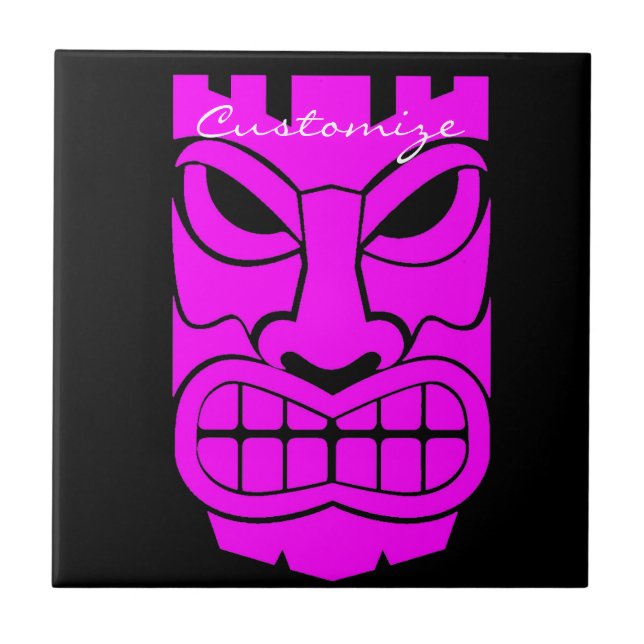 Pink Tiki Sculpture Thunder_Cove Tile (Front)