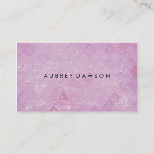 Pink Tile Grunge Pattern Business Card (Front)