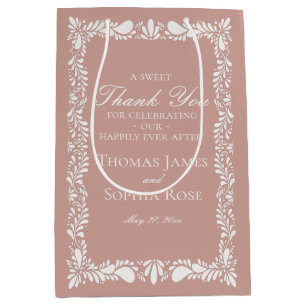 Pink Tile Talavera Spanish Fiesta Wedding Favours Medium Gift Bag