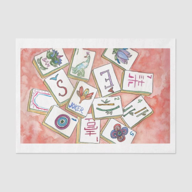 pink tiles tray tissue paper (Front)