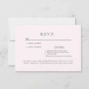 Pink Timeless Wedding RSVP Card