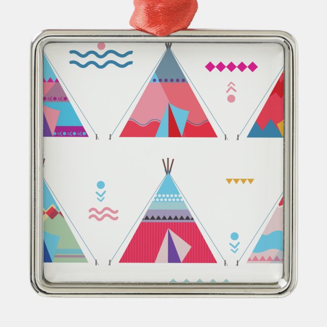 pink tipi metal tree decoration (Front)