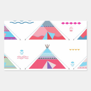 pink tipi rectangular sticker