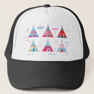 pink tipi trucker hat