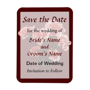 Pink Tipped Carnations Save the Date Magnet