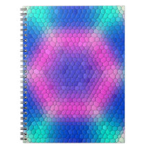 Pink to Blue Holographic Mermaid Scale Hexagons 