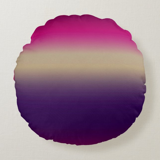 Pink To Grape Horizen Tones Round Cushion (Front)