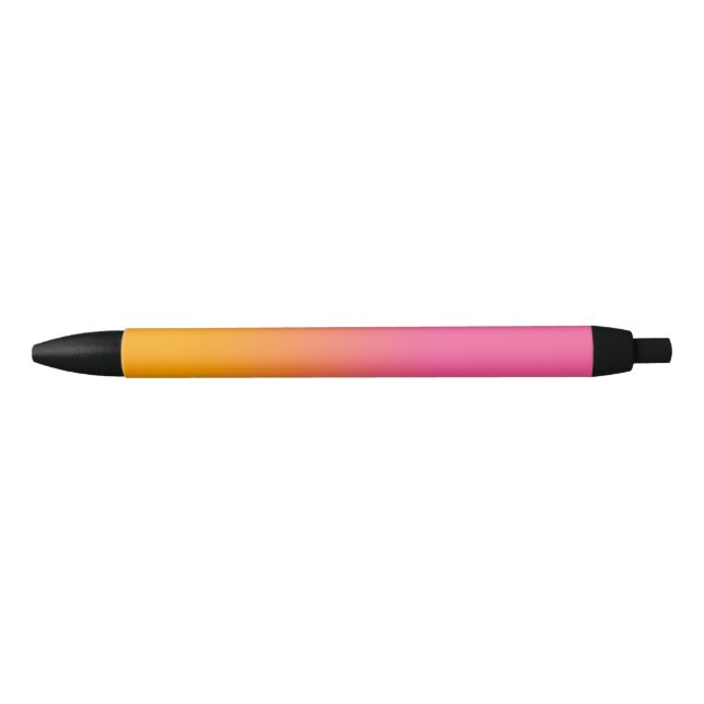 Pink To Orange Gradient Ombre Black Ink Pen (Front)