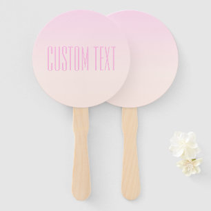 Pink to Peach Sunset Ombre with Customisable Text Hand Fan