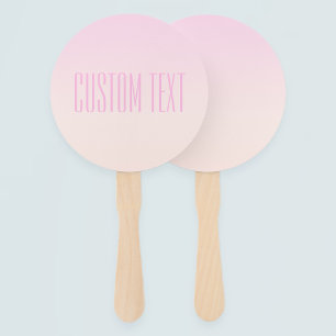Pink to Peach Sunset Ombre with Customisable Text Hand Fan