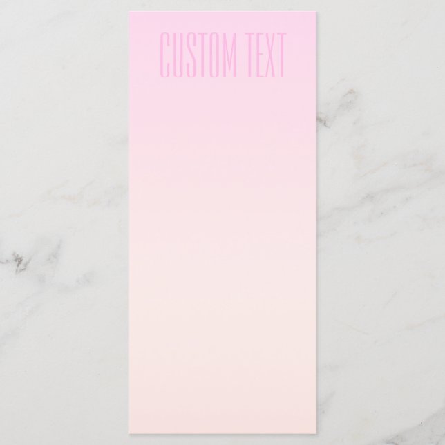 Pink to Peach Sunset Ombre with Customisable Text Menu (Front)