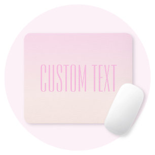 Pink to Peach Sunset Ombre with Customisable Text Mouse Pad