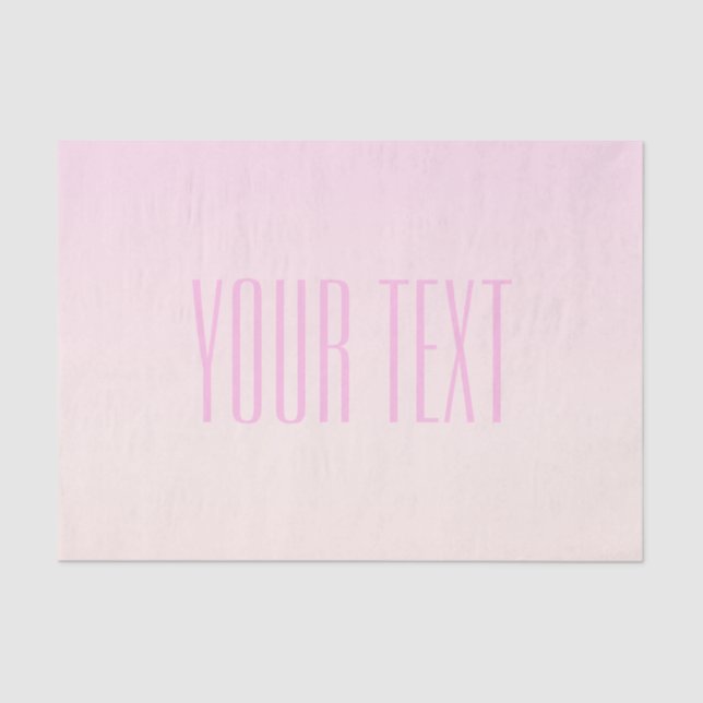 Pink to Peach Sunset Ombre with Customisable Text Tissue Paper (Front)