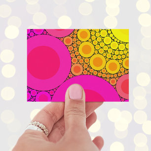 Pink to Yellow Circles Mosaic Business Card