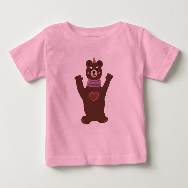 Pink Toddler Ruffle Tee with Bear (Front)