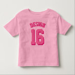Pink Toddler | Sports Jersey T-Shirt<br><div class="desc">Pink Toddler | Sports Jersey Design • Toddler Ruffle T-Shirt</div>