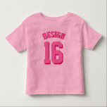 Pink Toddler | Sports Jersey Toddler T-Shirt<br><div class="desc">Pink Toddler | Sports Jersey Design • Toddler Ruffle T-Shirt</div>