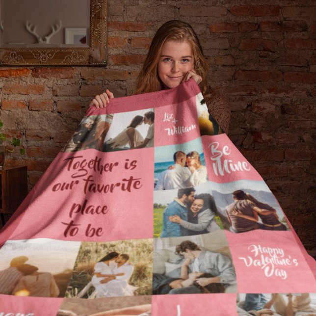 Pink Together Forever Always Love You Valentine  Fleece Blanket (Creator Uploaded)