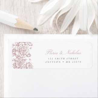 Pink Toile Address Label French Chinoiserie Chic
