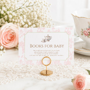 Pink Toile Baby Is Brewing Cafe Coffee 3.5x5 Enclosure Card