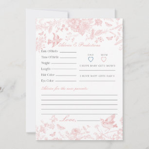 Pink Toile De Jouy Floral Advice for Baby Card