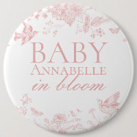 Pink Toile De Jouy Vintage Floral Baby Shower