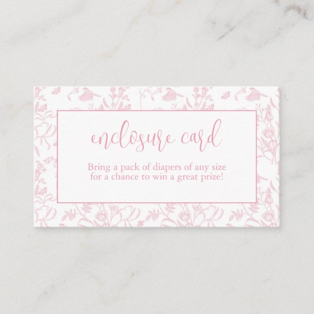 Pink Toile De Joy Chinoiserie Enclosure Card (Front)