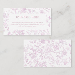 Pink Toile Insert Card   Elegant Bridal Shower