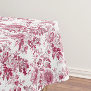 Pink Toile Pattern Tablecloth