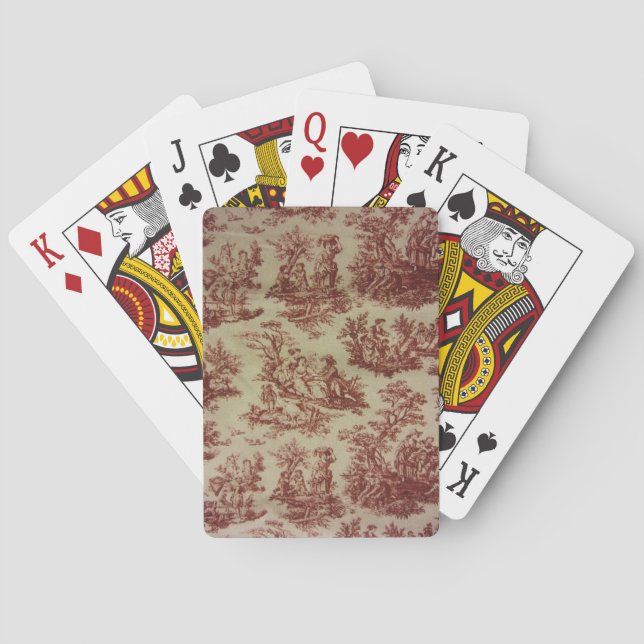 Pink Toile Playing Cards (Back)