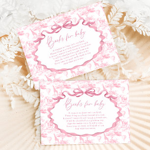 Pink Toile Safari Animal Books For Baby Ticket  Enclosure Card