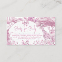 Pink Toile Safari Baby Shower Books for Baby