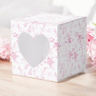 Pink Toile Vintage Floral Wedding Favour Box