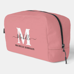Pink Toiletry Bag with Monogram (#E48E91)