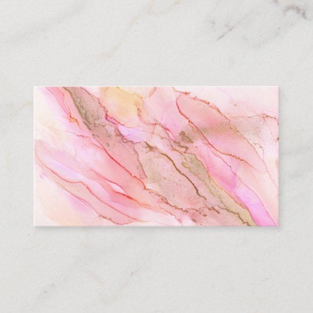 Pink Tones in Clouds of Ink With Gold Enclosure Card (Front)