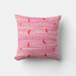 Pink Tones Night Sky - Moon & Stars Cushion