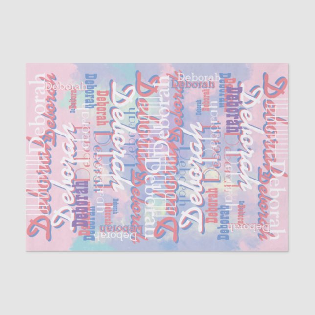 pink tones pattern name personalised tissue paper (Front)