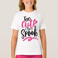 Pink Too Cute To Spook Lettering Halloween