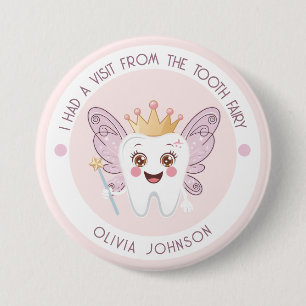 Pink Tooth Fairy 7.5 Cm Round Badge