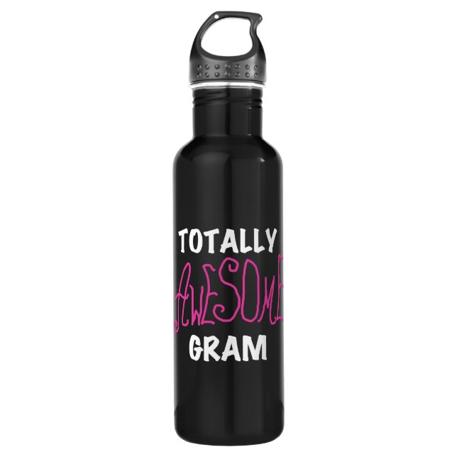 Pink Totally Awesome Gram 710 Ml Water Bottle (Front)