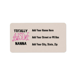 Pink Totally Awesome Nanna T-shirts and Gifts Label