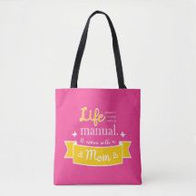 Pink Tote with a Quote for Mum