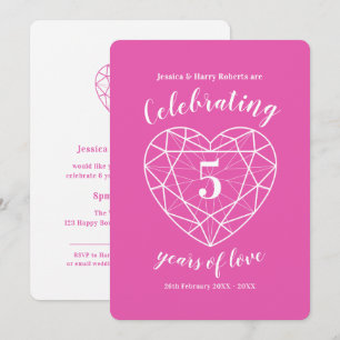 Pink Tourmaline Anniversary 5 years invites