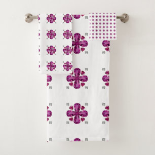 Pink Tourmaline Diamond Art, Pink Bath Towel Set