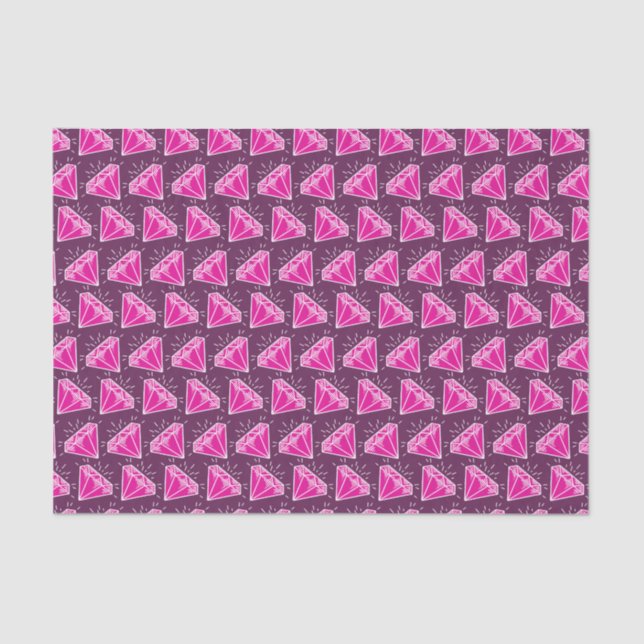 Pink tourmaline gemstone graphic art tissue paper (Front)