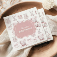 Pink Toys Toile De Jouy Baby Shower