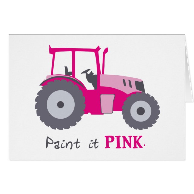 Pink tractor illustration paint it pink! (Front Horizontal)